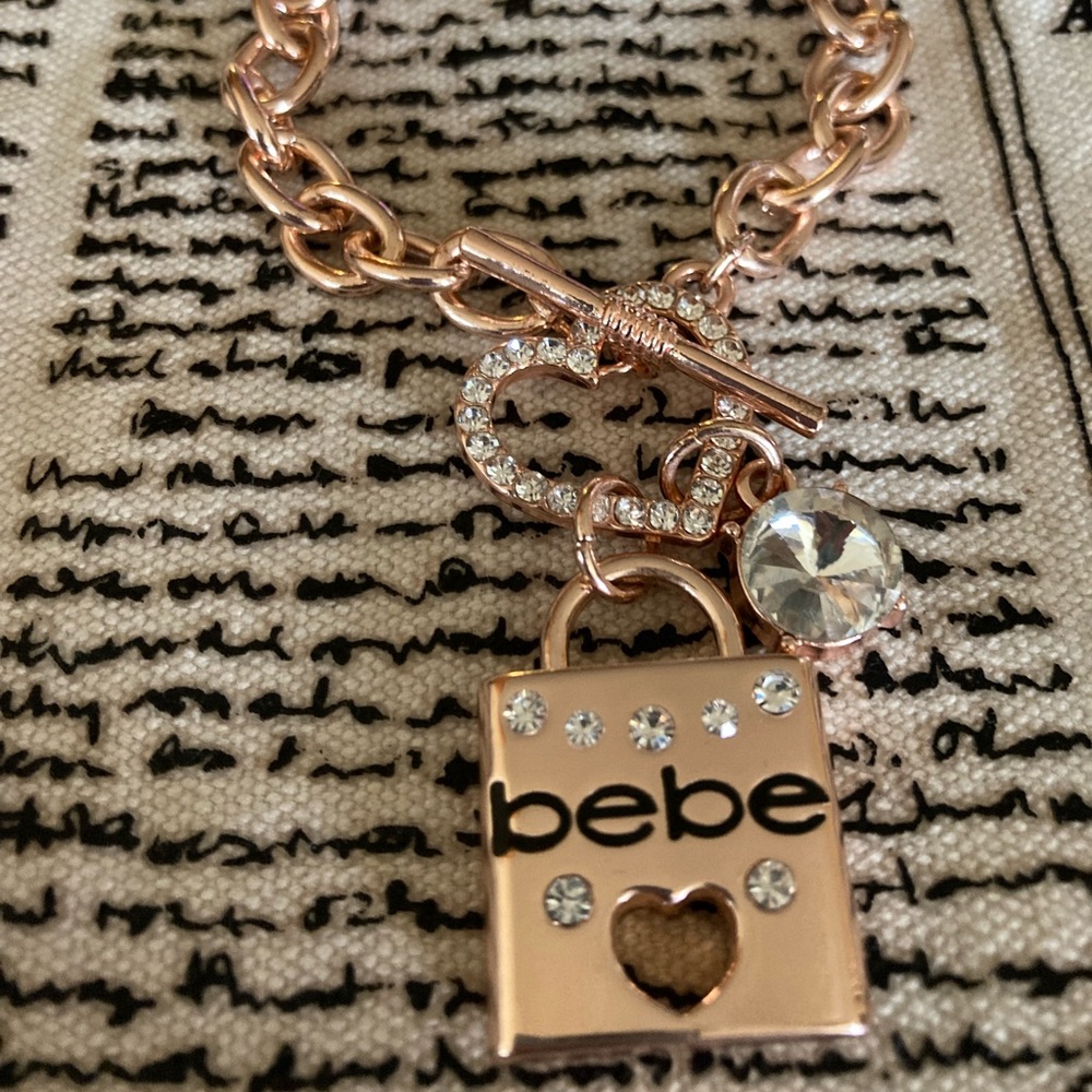 Bebe Rhinestone Charm Bracelet